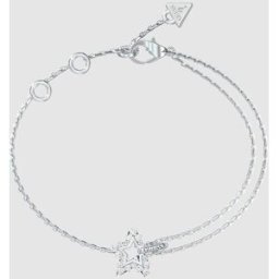 Guess Pulsera de cadena iconique de acero plateada. Plata
