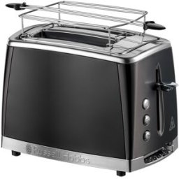 Russell Hobbs Tostador Matte Black 2 ranuras cortas y detalles de acero inoxidable negro mate. Negro