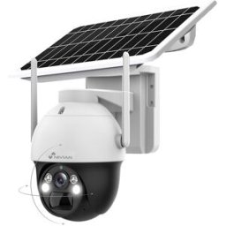 Nivian Cámara 4G motorizada para exterior NV-CAM02S-SOLAR4G, con batería y panel solar. Blanco / Negro