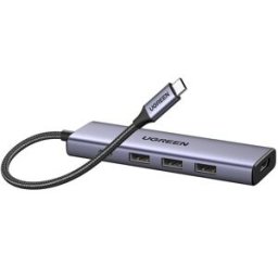 UGREEN Hub USB-C 5 en 1, 100W, HDMI hasta 4K@30Hz. Gris