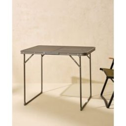 El Corte Inglés Mesa plegable de acero con rejilla Safari Campo y Playa. (80 x 60 cm) Antracita