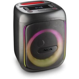 NGS Altavoz portátil Wild Swag Go 80W luces LED- BT/TWS/USB/TF/AUX IN. Negro
