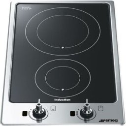 SMEG Placa modular inducción 2 zonas de cocción - PGF32I-1. Negro / Acero Inox