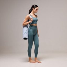 Boomerang Malla larga seamless de Yoga de mujer . (L) Azul pálido