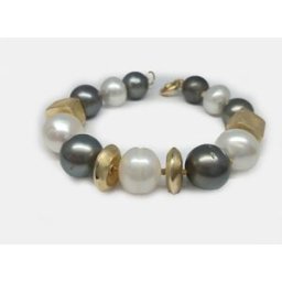 Romo Designs Pulsera de oro y perlas Tahití. Multicolor