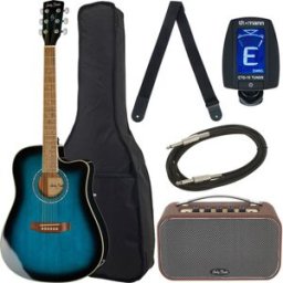 Harley Benton D-120CE TB Bundle Translucent Blue brillante