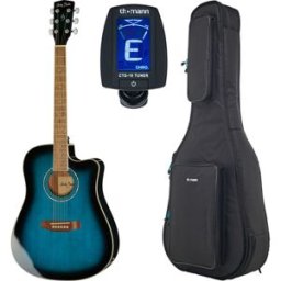 Harley Benton D-120CE TB Bundle Translucent Blue brillante