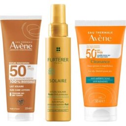 Avene Avène Pack Cleanance SPF50+ + Leche Invisible SPF50 + René Furterer Fluido Solar Protector KPF50+