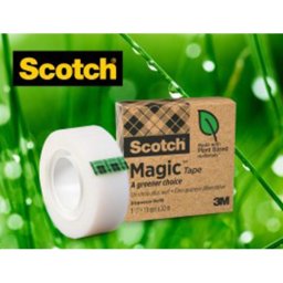 Cinta adhesiva scotch magic invisible eco 33 m x 19 mm pack de 9 unidades