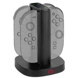 Estación de carga Konix 3328170304764 para 4 Joy-Con Nintendo Switch 2 negro