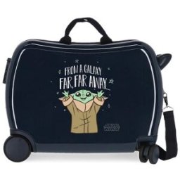 Personajes Maleta infantil Star Wars Far away dos ruedas multidireccionales con capacidad de 34L. Negro