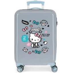 Personajes Maleta de cabina infantil Hello Kitty You are Cute rígida con capacidad de 35L. Gris