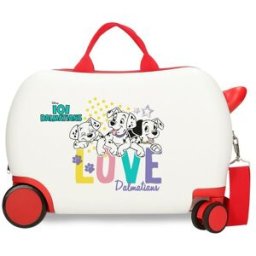 Disney Maleta infantil 2 ruedas multidireccionales 101 Dalmatas con capacidad de 28L. Blanco