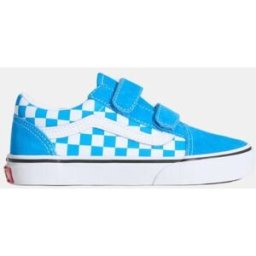 Vans Zapatilla casual para niños Old Skool con Velcro.. (32) Azul Cyan