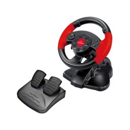 Volante xlyne EG103 Gaming PC PS2 PS3 13 Botones Vibración Negro Rojo