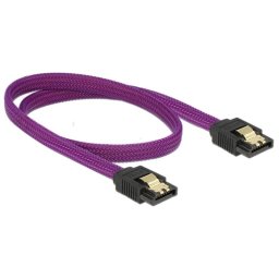 Cable SATA III Delock 0,5 m Macho/Macho Púrpura