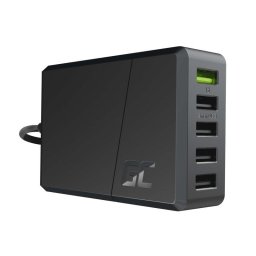 Cargador Green Cell CHARGC05 Interior 5 Puertos USB 2.0 52W Quick Charge 3.0 Negro