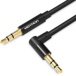 Cable Estéreo Vention BAKBF-T Jack 3.5mm Macho-Macho 1m Plano Ángulo Recto Negro