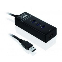 Hub iBOX 4 puertos 5000 Mbit/s USB 3.2 Gen 1 IUH3FB con cable 0,5 m Negro