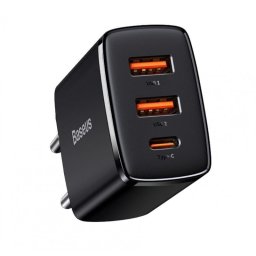 Cargador Baseus CCXJ-E01 Interior 3 Puertos USB-C 30W Carga Rápida Power Delivery