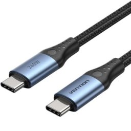 Cable USB-C Vention TREBH 5A 240W 2m Negro Aluminio Azul