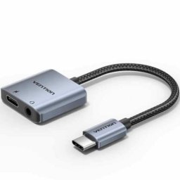 Adaptador Vention USB-C a Jack 3.5mm con Carga PD 60W