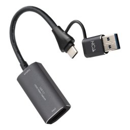 Capturadora de Video HDMI Nanocable 10.15.0001 USB-C/USB-A 4K 30Hz Gris
