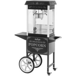 Royal Catering Palomitera móvil con carrito - estilo retro - negra - para palomitas dulces y saladas - 5 kg/h 10012711