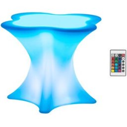 Royal Catering Mesa LED - 80 x 80 x 70 cm - RGBW - con batería - blanco mate 10013376