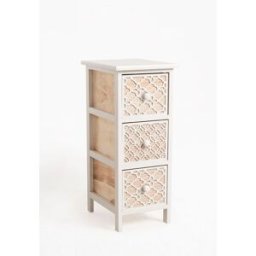 RegalosMiguel Mueble Auxiliar Egle Blanco Estrecho 3 Cajones