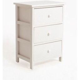 RegalosMiguel Mueble Auxiliar Lotuc Blanco Ancho 3 Cajones