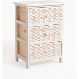 RegalosMiguel Mueble Auxiliar Cloak Blanco Ancho 3 Cajones