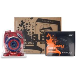Kit Amplificador Hertz + Cajón Con Subwoofer De 10 Hertz + Kit Cableado De