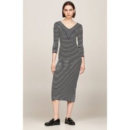 VESTIDO TOMMY HILFIGER MINI STRIPES RIB MUJER