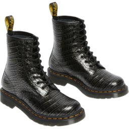 BOTAS DR. MARTENS 1460 GUN METAL EMBSS MUJER
