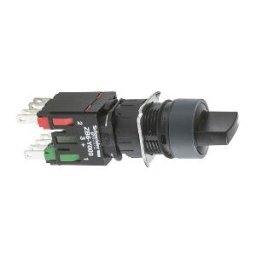 Selector circular negro ø 16 - 3 posiciones fijas - 1NA+1NC ref. XB6AD235B Schneider Electric [PLAZO 3-6 SEMANAS]