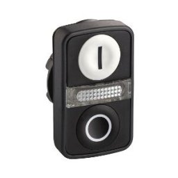 Cabeza pulsador doble luminoso ø22-blanco/negro luminoso c/marcaje ref. ZB5AW7A1721 Schneider Electric [PLAZO 3-6 SEMANAS]