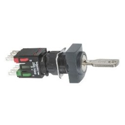 Selector llave 200 rectangular ø 16 - 2 posiciones fijas - 1NA+1NC ref. XB6DGC5B Schneider Electric [PLAZO 3-6 SEMANAS]