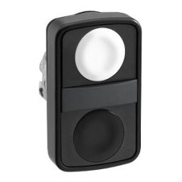 Cabeza pulsador doble ø 22 - blanco rasante/negro rasante ref. ZB4BA71207 Schneider Electric [PLAZO 3-6 SEMANAS]