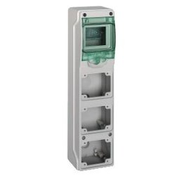 Mini Cofrets Kaedra - para tomas industriales - 98 x 392 mm - 4 módulos - 3 aber ref. 13177 Schneider Electric [PLAZO 3-6 SEMANA