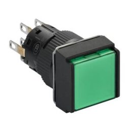 pulsador luminoso cuadrado verde Ø16 - pulsar-pulsar - 2NANC - 12V ref. XB6ECF3J2P Schneider Electric [PLAZO 3-6 SEMANAS]