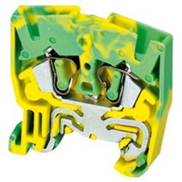 Bornera de tierra mini - 2,5 mm² nivel único 1x1 resorte - amarillo verdoso ref. NSYTRR22MPE Schneider Electric [PLAZO 8-15 DIAS