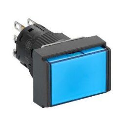 pulsador luminoso rectangular azul Ø16 - pulsar-pulsar - 1NANC - 12V ref. XB6EDF6J1P Schneider Electric [PLAZO 3-6 SEMANAS]