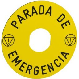 Telemecanique (Schneider) ETIQUETA CIRCULAR 60MM PARADA EMERGENCIA ref. ZBY9430 [PLAZO 3-6 SEMANAS]
