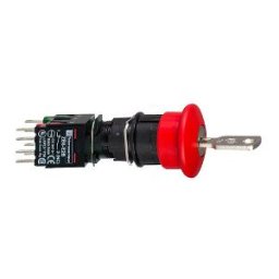 Parada de emergencia ø16 - cabeza seta ø30 - desenclavamiento por llave 1NA+2NC ref. XB6AS9349B Schneider Electric [PLAZO 8-15 D