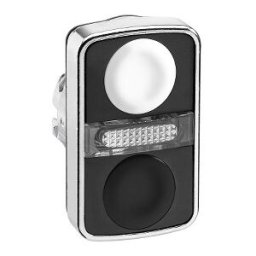 Cabeza pulsador luminoso doble ø 22 - blanco rasante/negro rasante ref. ZB4BW7A1720 Schneider Electric [PLAZO 3-6 SEMANAS]