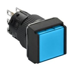 pulsador luminoso cuadrado azul Ø16 - pulsar-pulsar - 1NANC - 12V ref. XB6ECF6J1P Schneider Electric [PLAZO 3-6 SEMANAS]