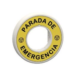 ETIQ.LUM.ROJA 230V PARADA DE EMERGENCIA" CON LOGO" ref. ZBY9W2M430 Schneider Electric [PLAZO 3-6 SEMANAS]