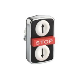 Cabeza pulsador triple ø22-blanco rasante/rojo saliente/negro rasante-c/marcaje ref. ZB4BA71124 Schneider Electric [PLAZO 8-15 D