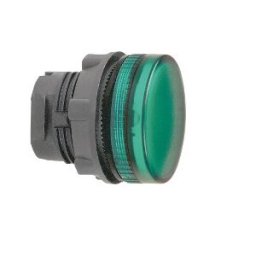 cabeza piloto luminoso lente ranurada verde Ø22 para lámpara BA 9s ref. ZB5AV03S Schneider Electric [PLAZO 3-6 SEMANAS]
